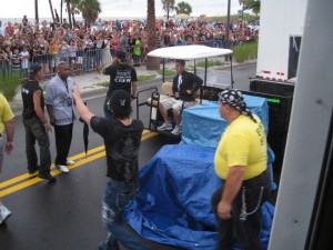 Criss Angel greets his fans before the big show