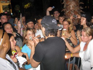 Criss Angel signs autographs for fans after the show