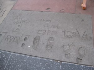 I was excited to see R2-D2, C3PO and Darth Vader immortalized in cement